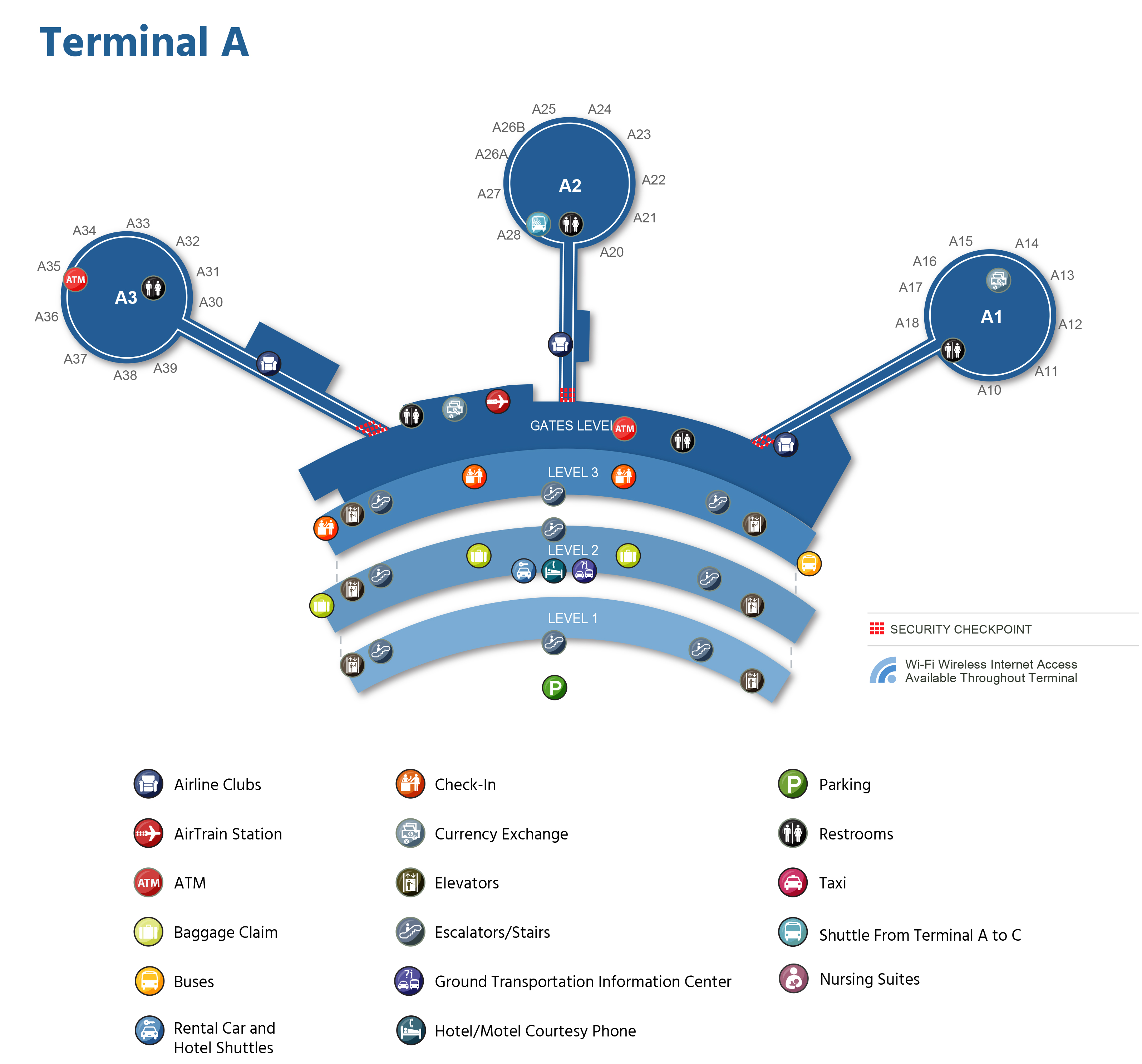 Newark Liberty International Airport Map (EWR) Printable Terminal
