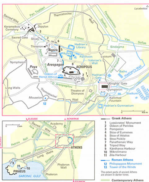 Athens Attractions Map FREE PDF Tourist City Tours Map Athens