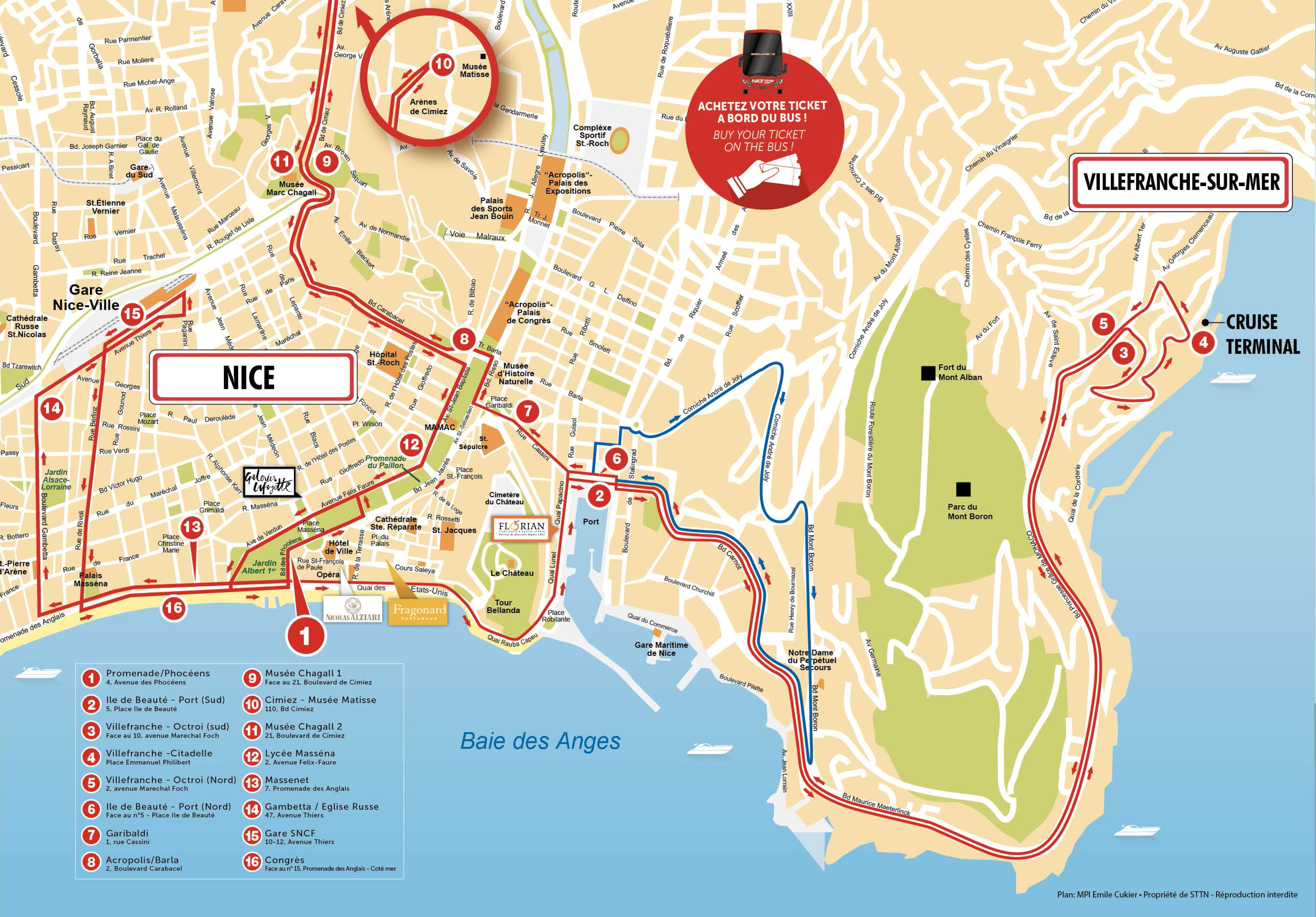 Nice Attractions Map PDF FREE Printable Tourist Map Nice, Waking