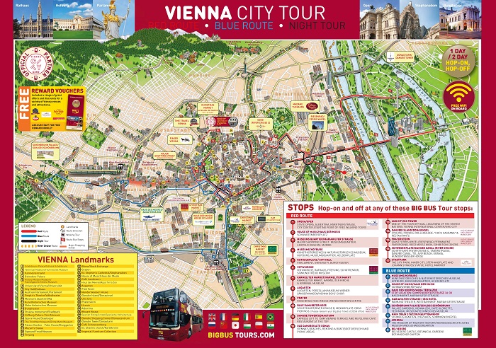 Vienna Attractions Map PDF - FREE Printable Tourist Map Vienna, Waking ...