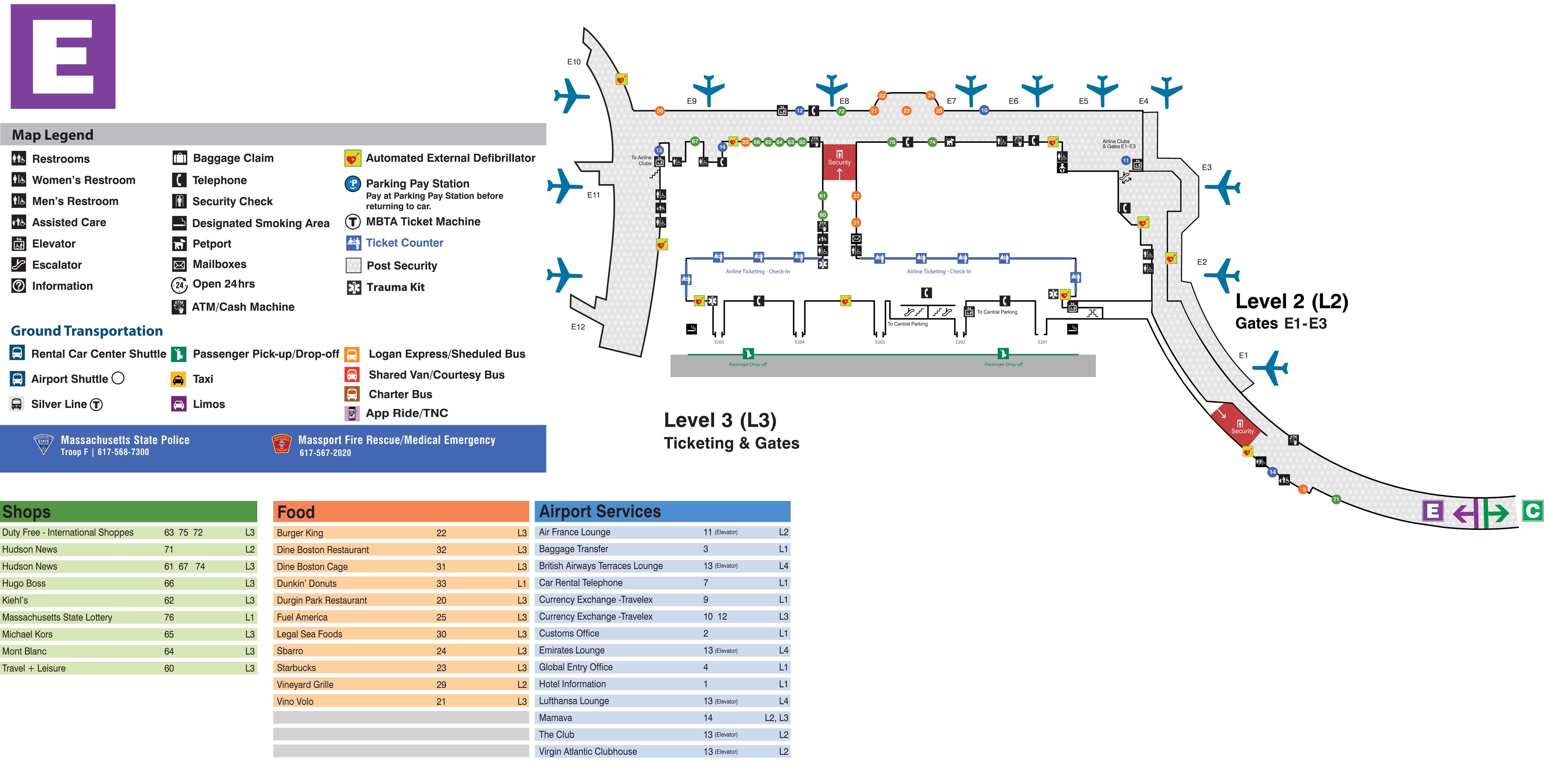 Logan Airport Terminal Map United States Map