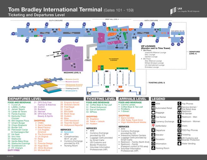 Los Angeles Airport(LAX) Terminal Maps, Shops, Restaurants, Food Court 2024