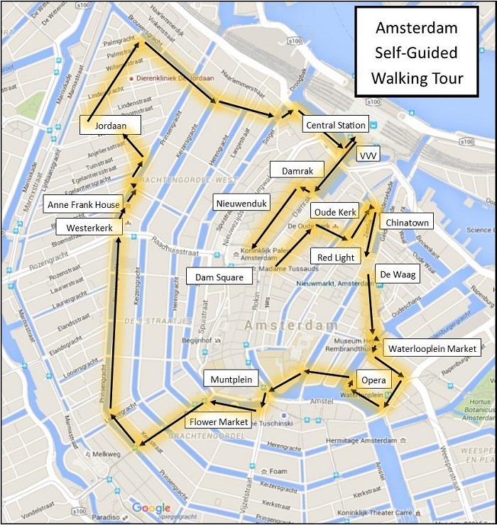 Amsterdam Walking Map Small 