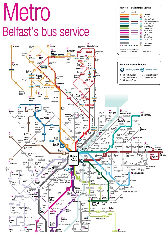 Belfast Transport Map