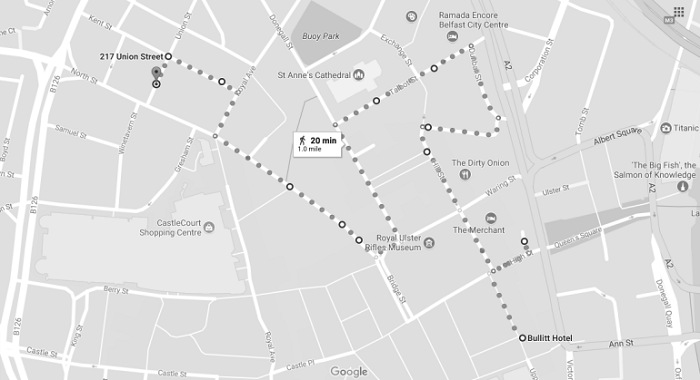 Belfast Walking Tour Map