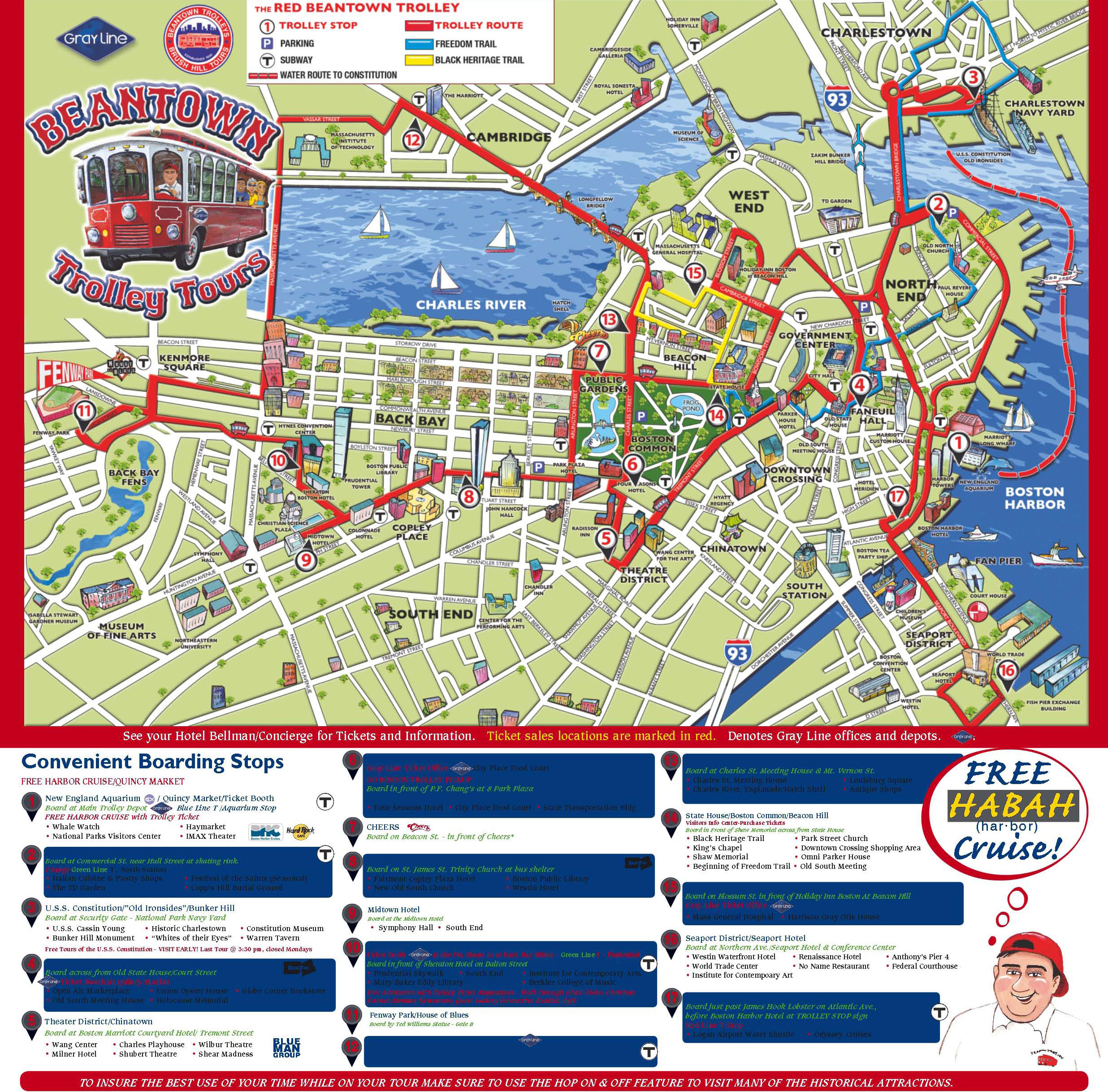 boston old town trolley tours map