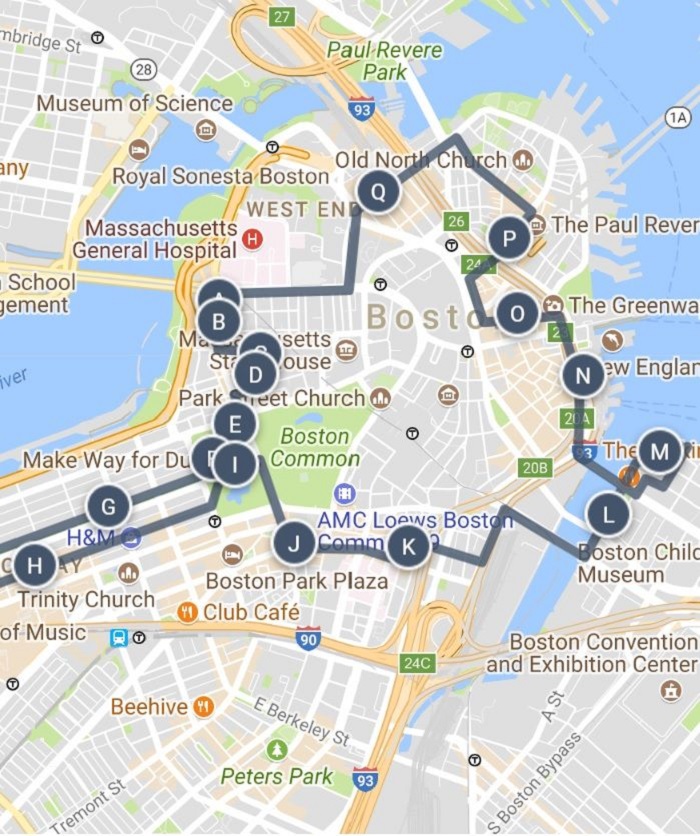 Boston Walking Tour Route Map Small 