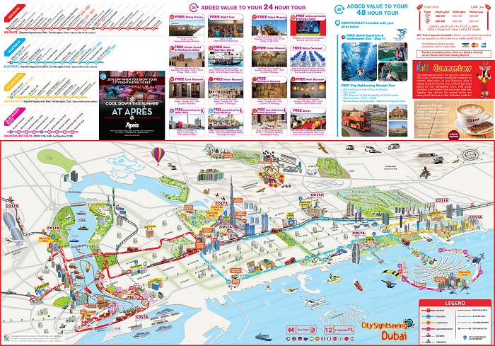 Dubai City Sightseeing Bus Tour Map