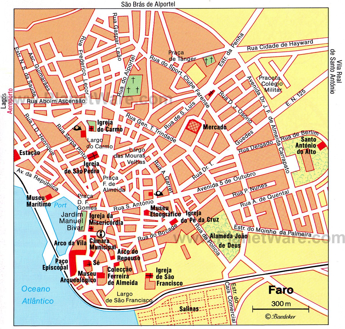 tourist map of faro portugal