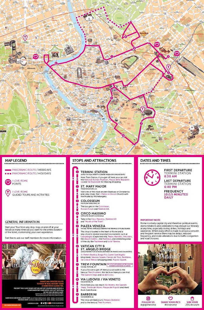 Rome Attractions Map FREE PDF Tourist City Tours Map Rome 2024