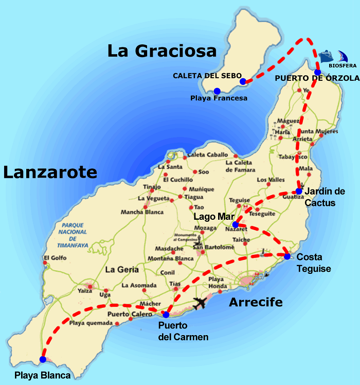 Lanzarote Attractions Map | FREE PDF Tourist City Tours Map Lanzarote 2023