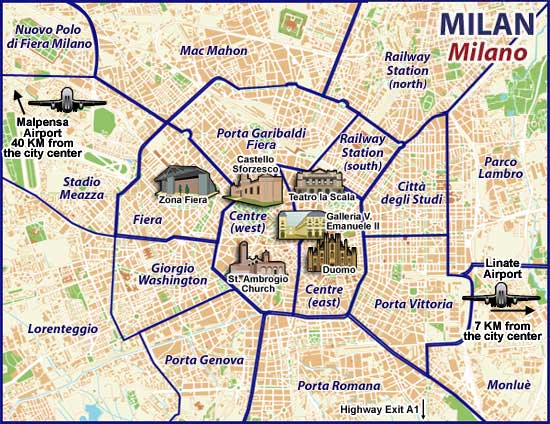 Milan Walking Map Small 