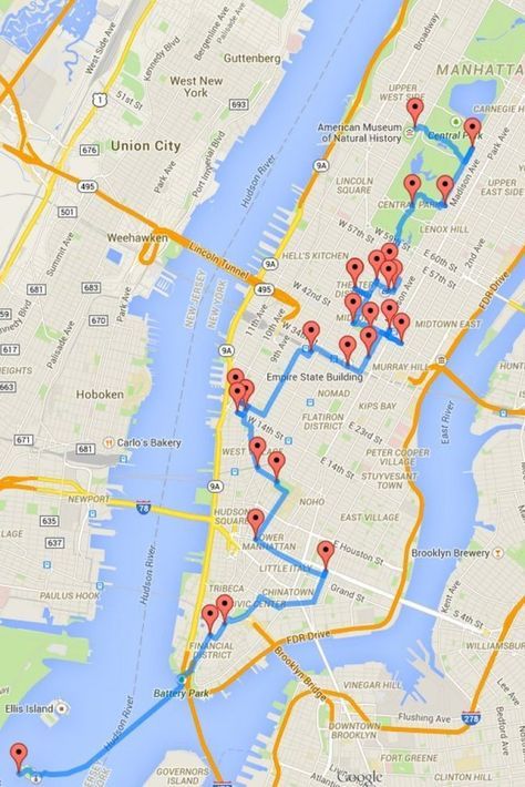 new york city travel map