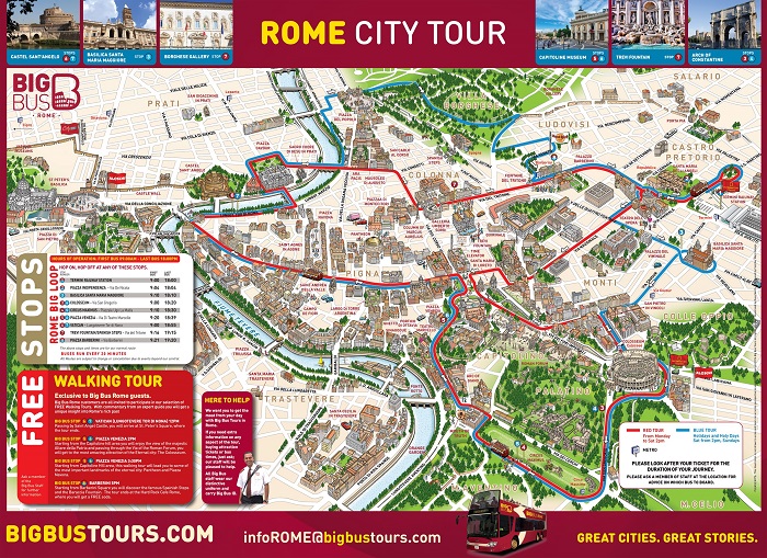 Rome Big Bus Hop-on Hop-off Map