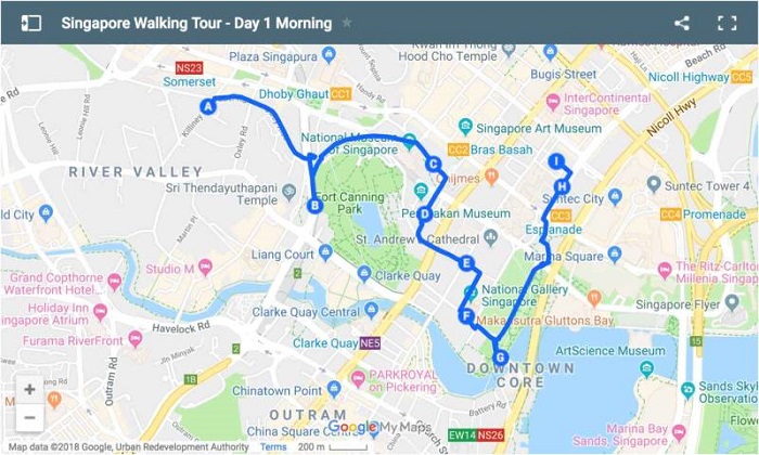 walking tour singapore map