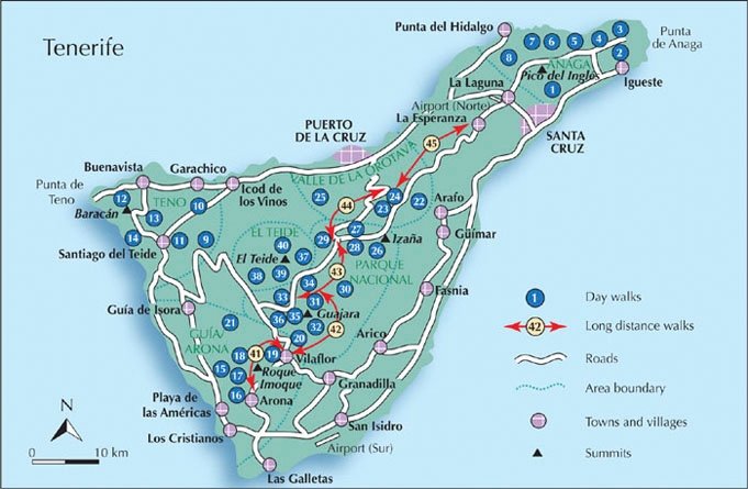 tourist map of tenerife south