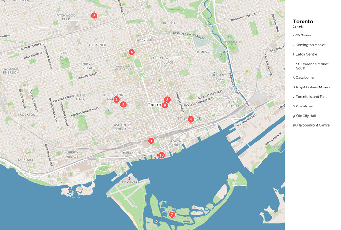 map of toronto tourist attractions