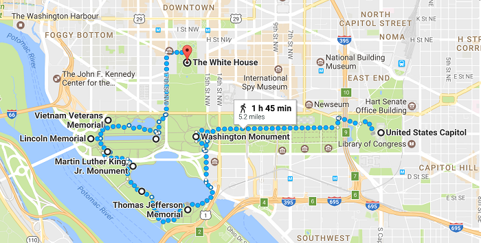 Washington Walking Tour Map Small 