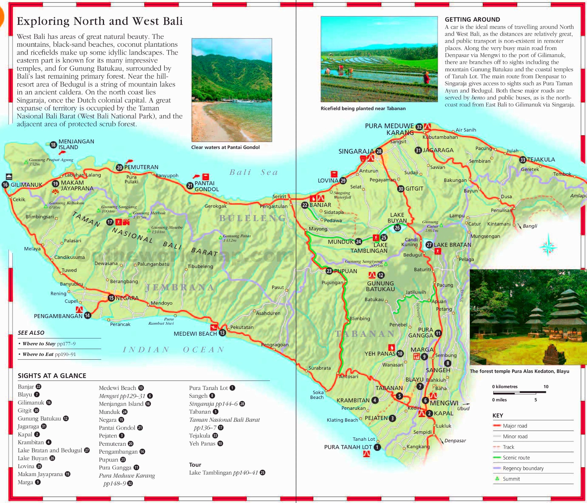 Bali Attractions Map PDF - FREE Printable Tourist Map Bali, Waking
