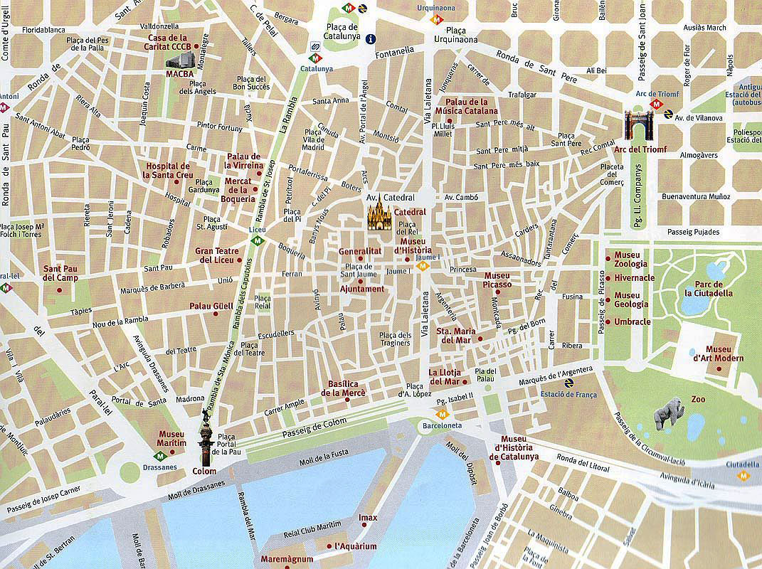 Barcelona Attractions Map PDF - FREE Printable Tourist Map Barcelona