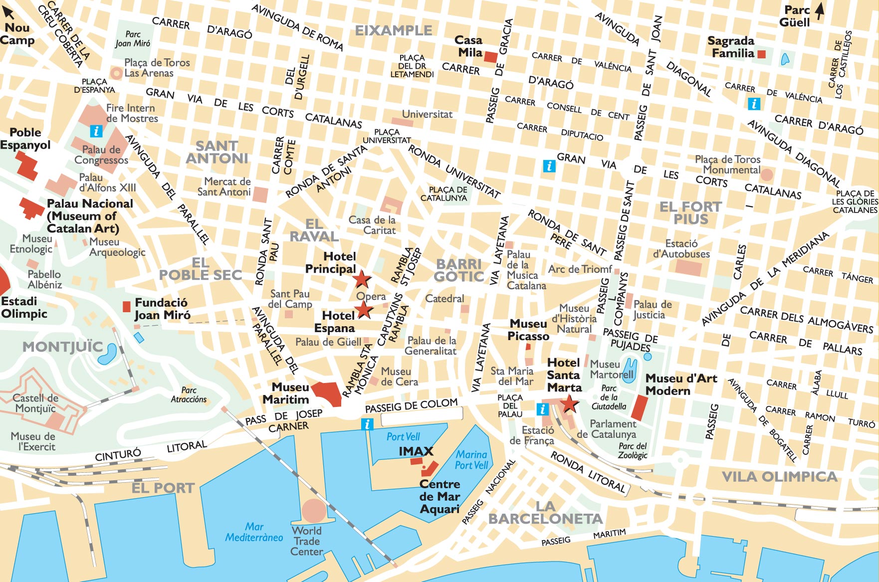 tour map of barcelona