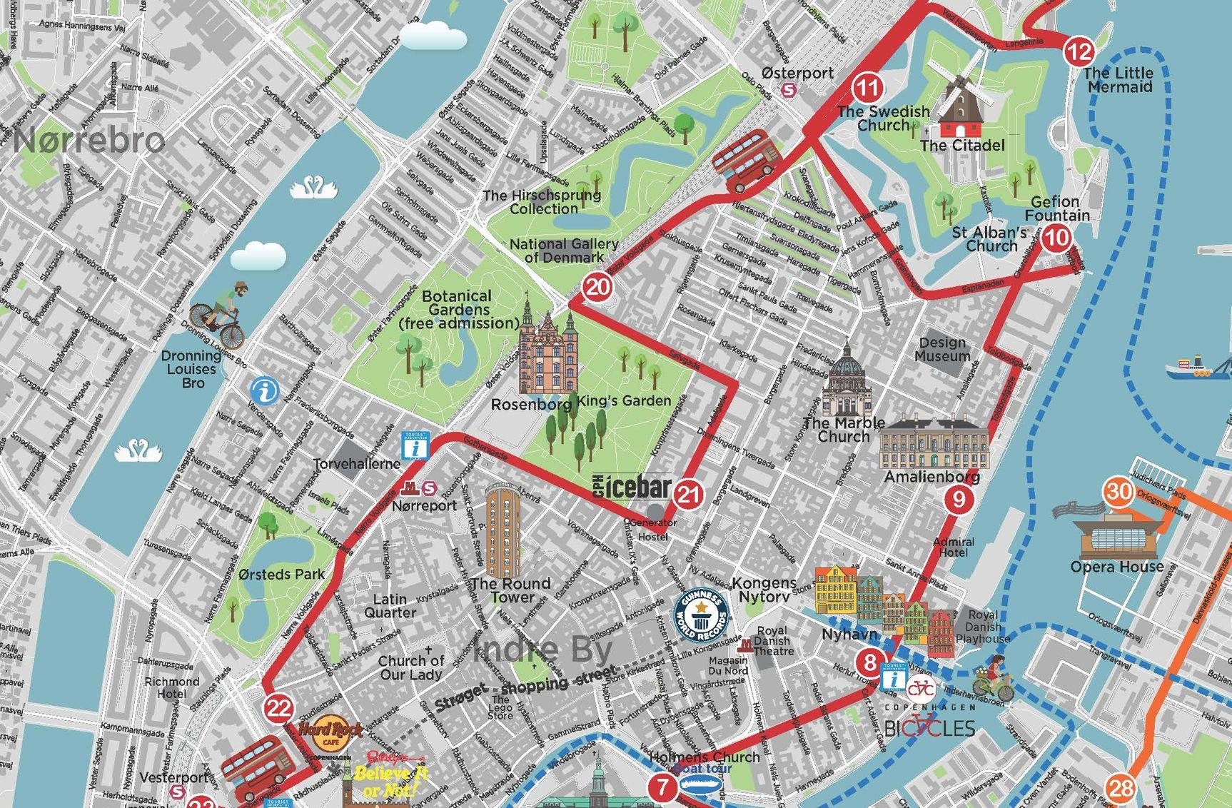 Copenhagen Redbus Hop On Hop Map 