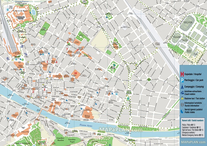 Florence Tourist Map Small 