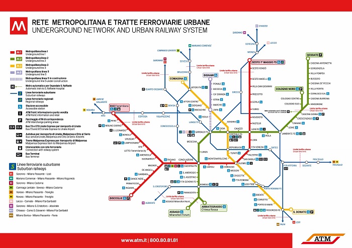 milan tour bus map