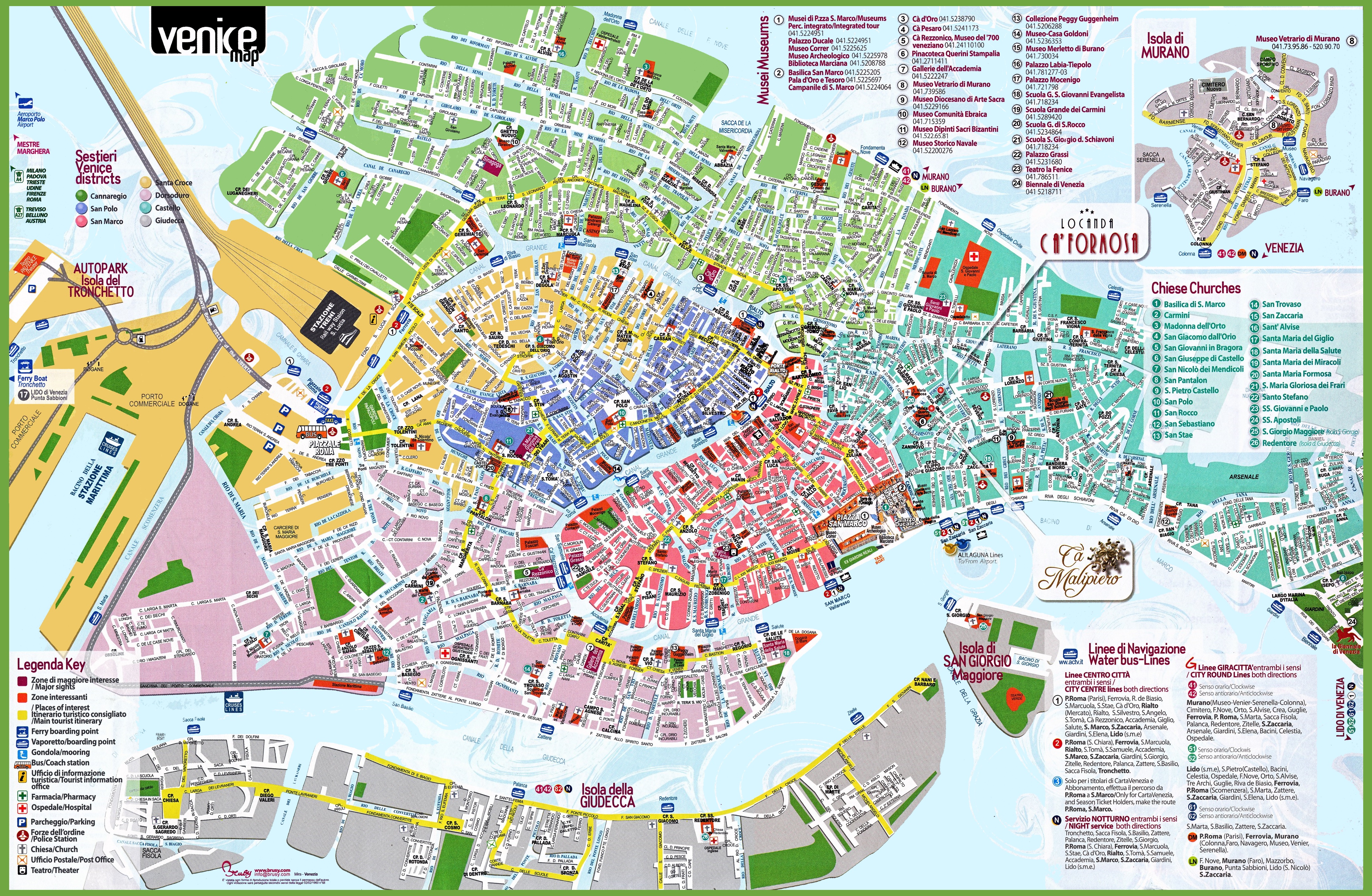 Venice Attractions Map PDF FREE Printable Tourist Map Venice, Waking